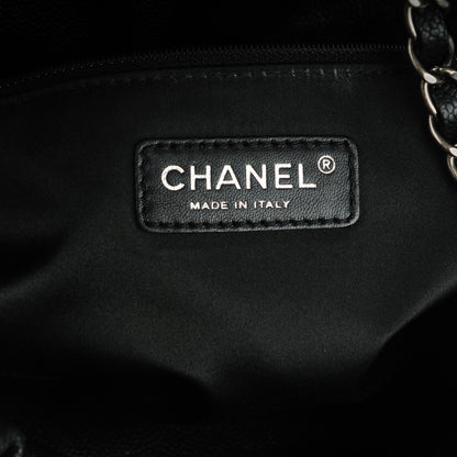 Chanel Distressed Glazed Caviar Quilted Large Elastic Tote Black 6 of 7