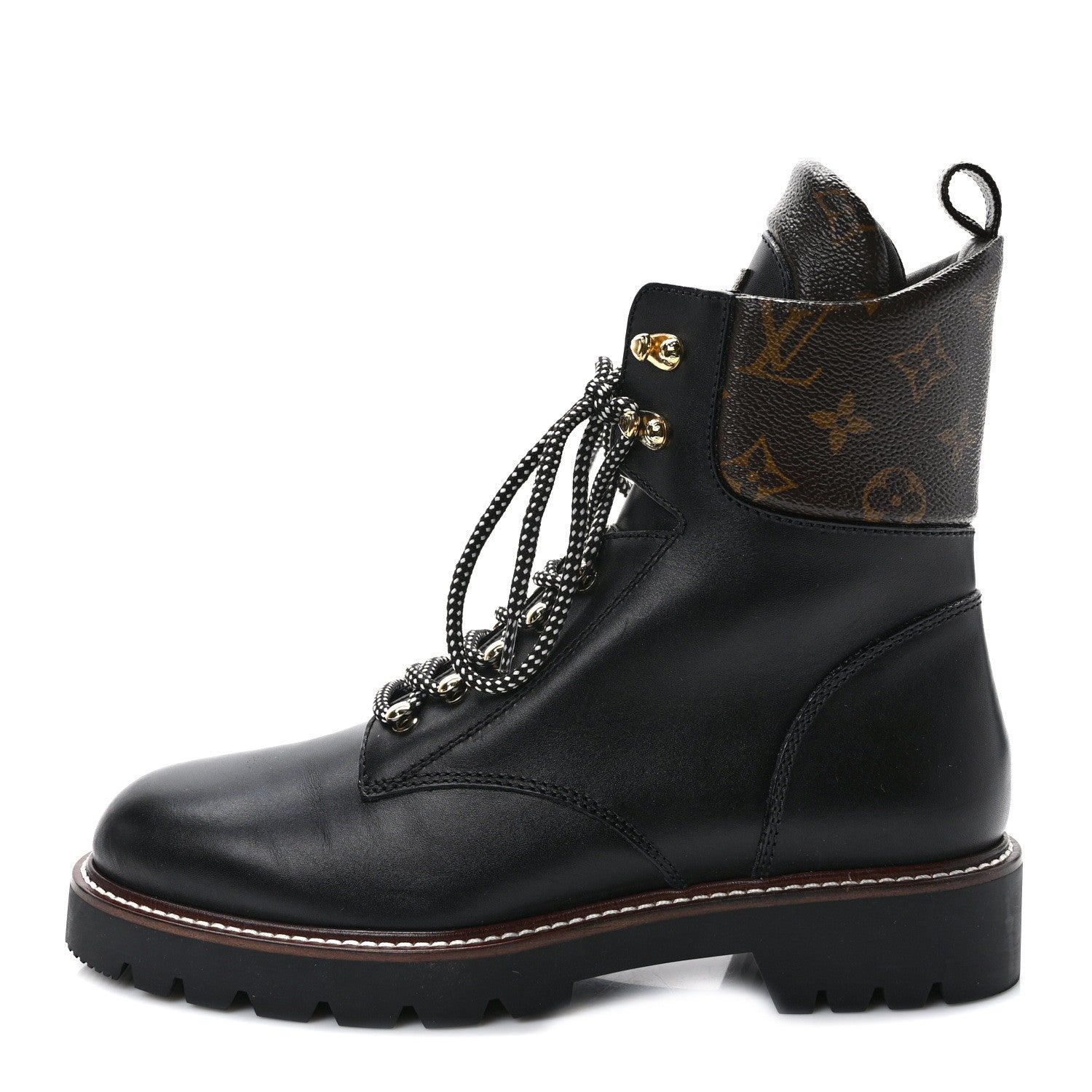 Louis Vuitton Calfskin Monogram Territory Flat Ranger Boots 41 Black 1 of 8