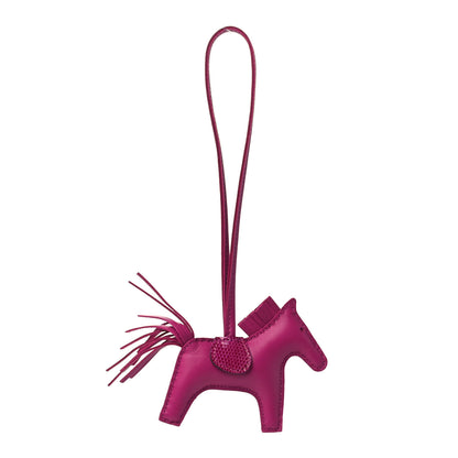 Hermes Milo Lambskin Lizard Touch Grigri Rodeo Horse Bag Charm PM Rose Pourpre 3 of 6