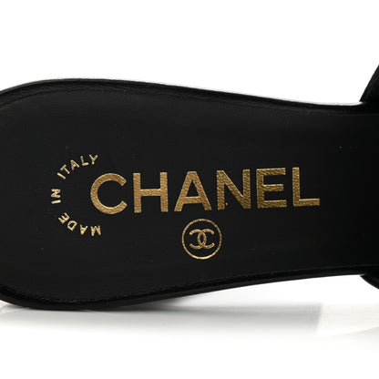Chanel Shiny Goatskin Pearl Mule 40 Black 6 of 9