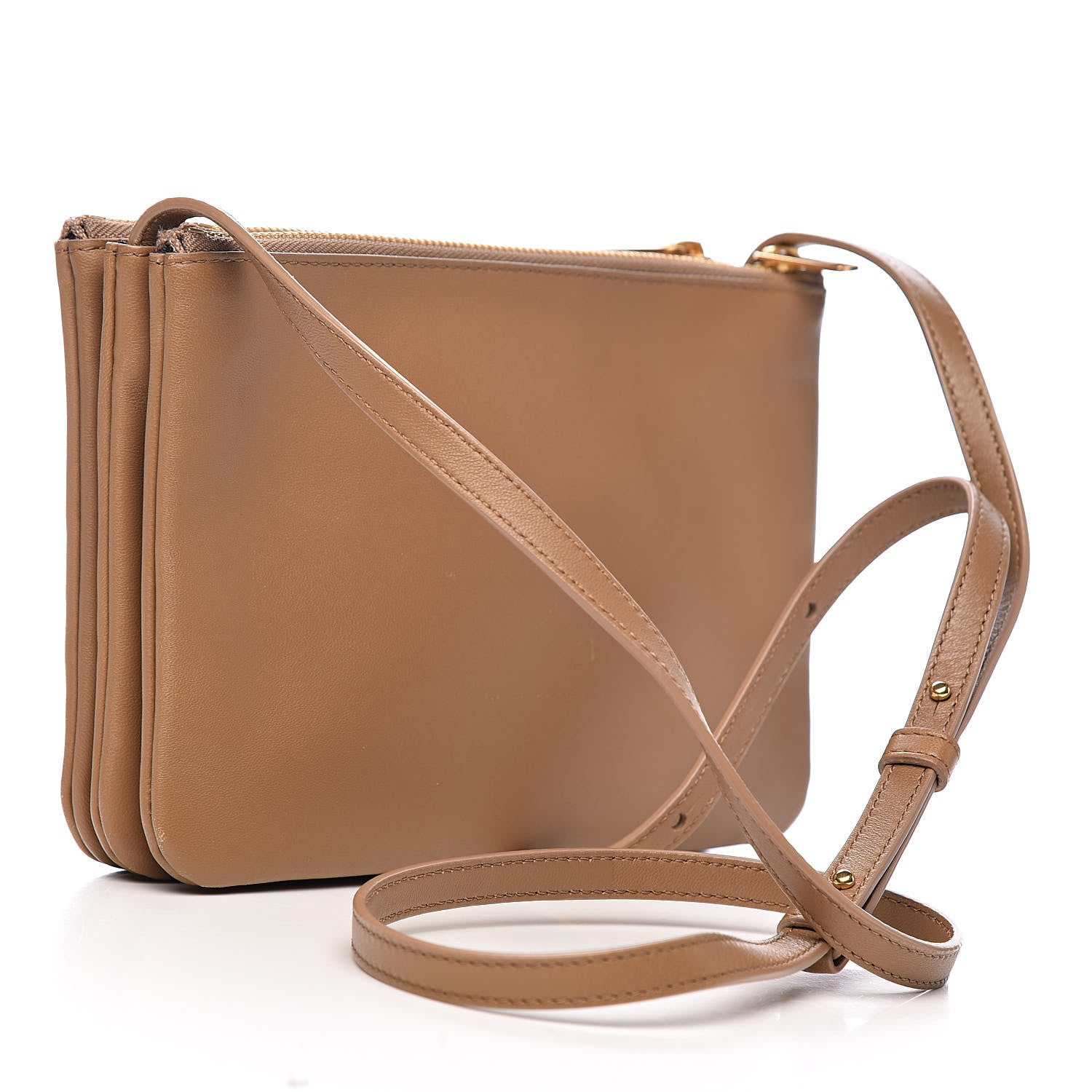 Celine Lambskin Small Trio Crossbody Bag Tan 3 of 10