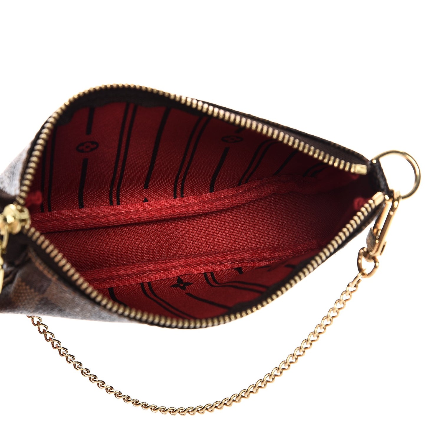 Damier Ebene Complice Trunks and Bags Mini Pochette Accessories Red