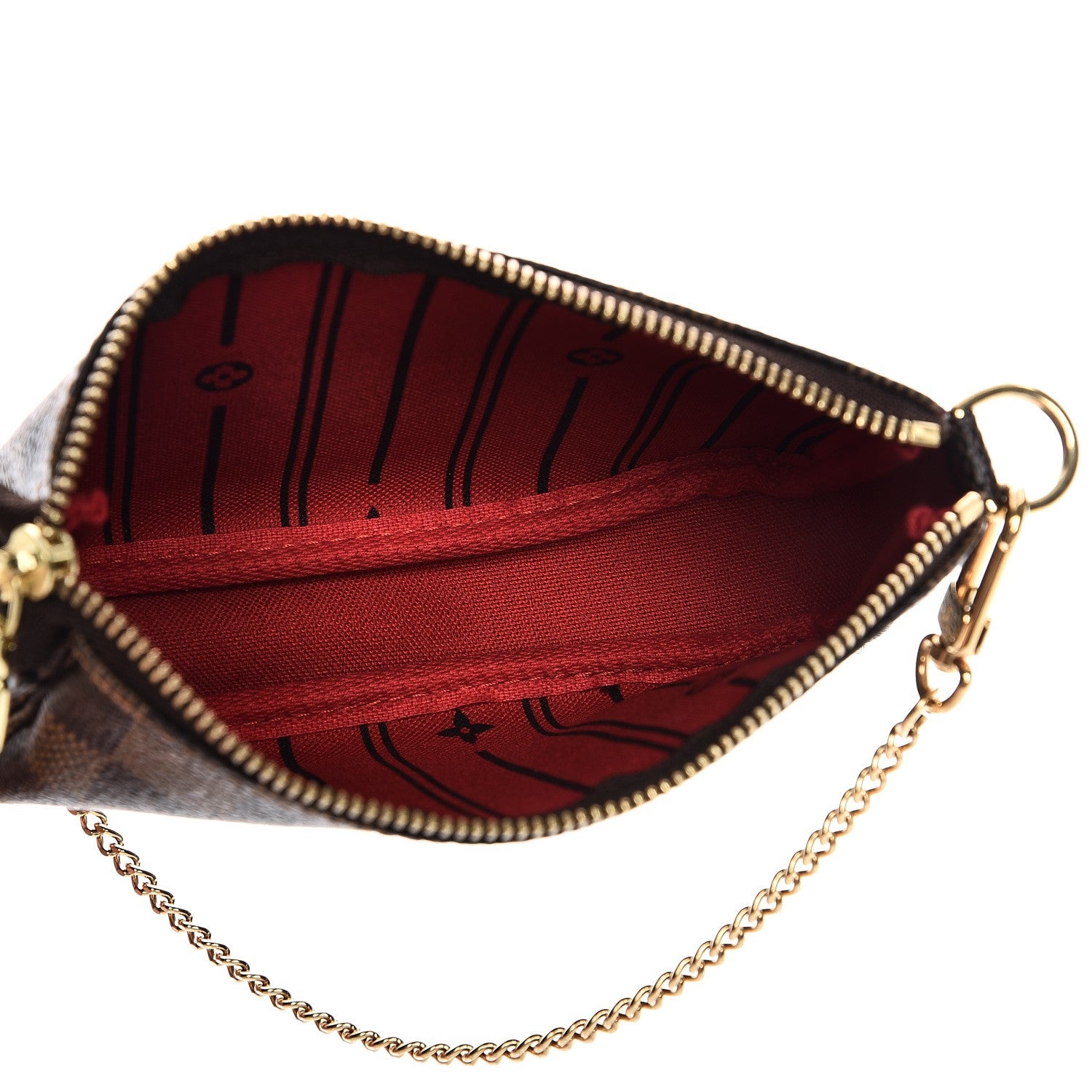 Louis Vuitton Damier Ebene Complice Trunks and Bags Mini Pochette Accessories Red 5 of 9