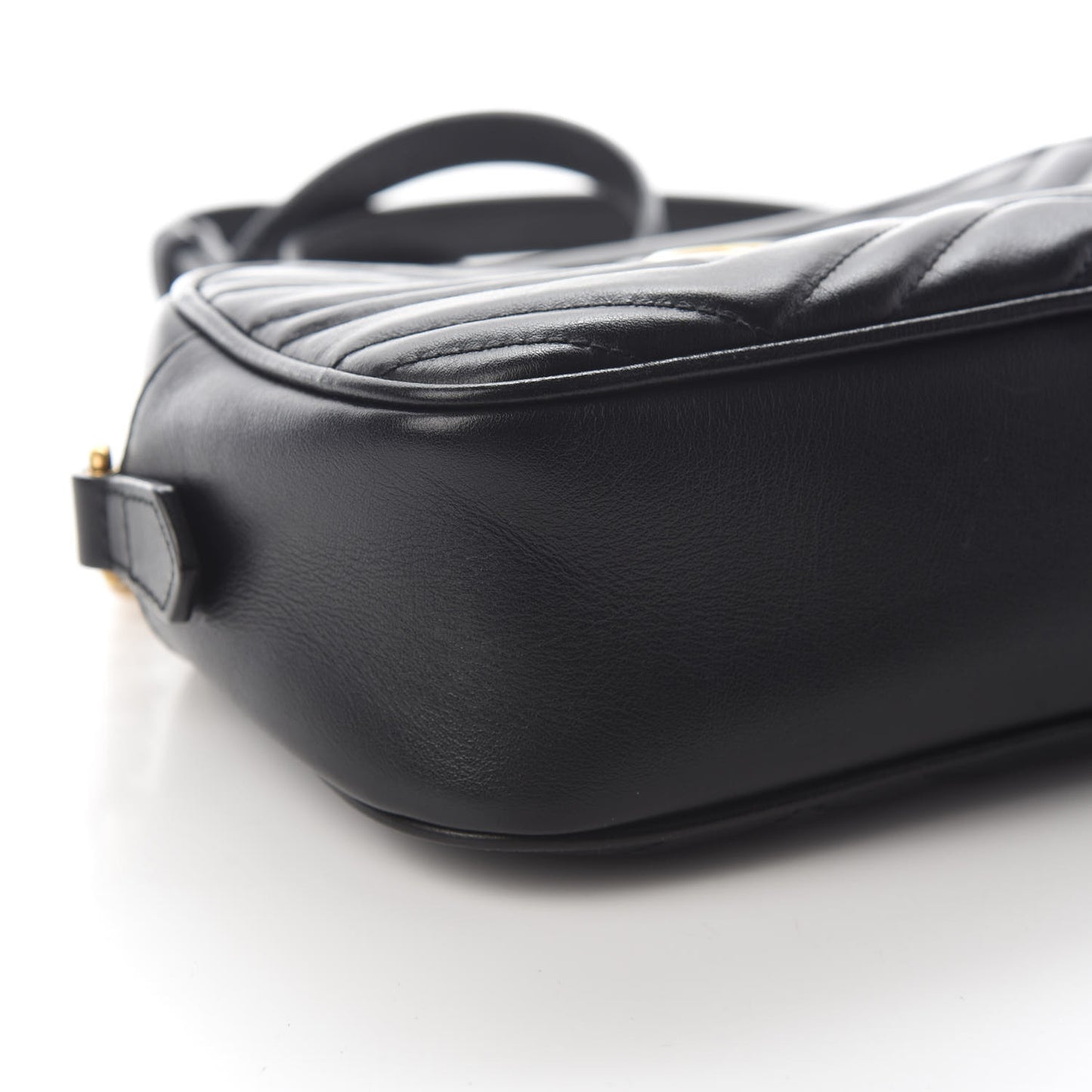 Calfskin Matelasse Small GG Marmont Chain Shoulder Bag Black