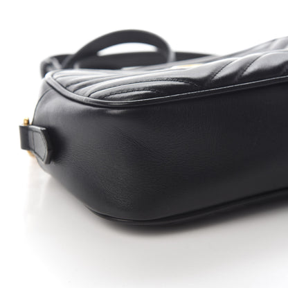 Gucci Calfskin Matelasse Small GG Marmont Chain Shoulder Bag Black 8 of 9