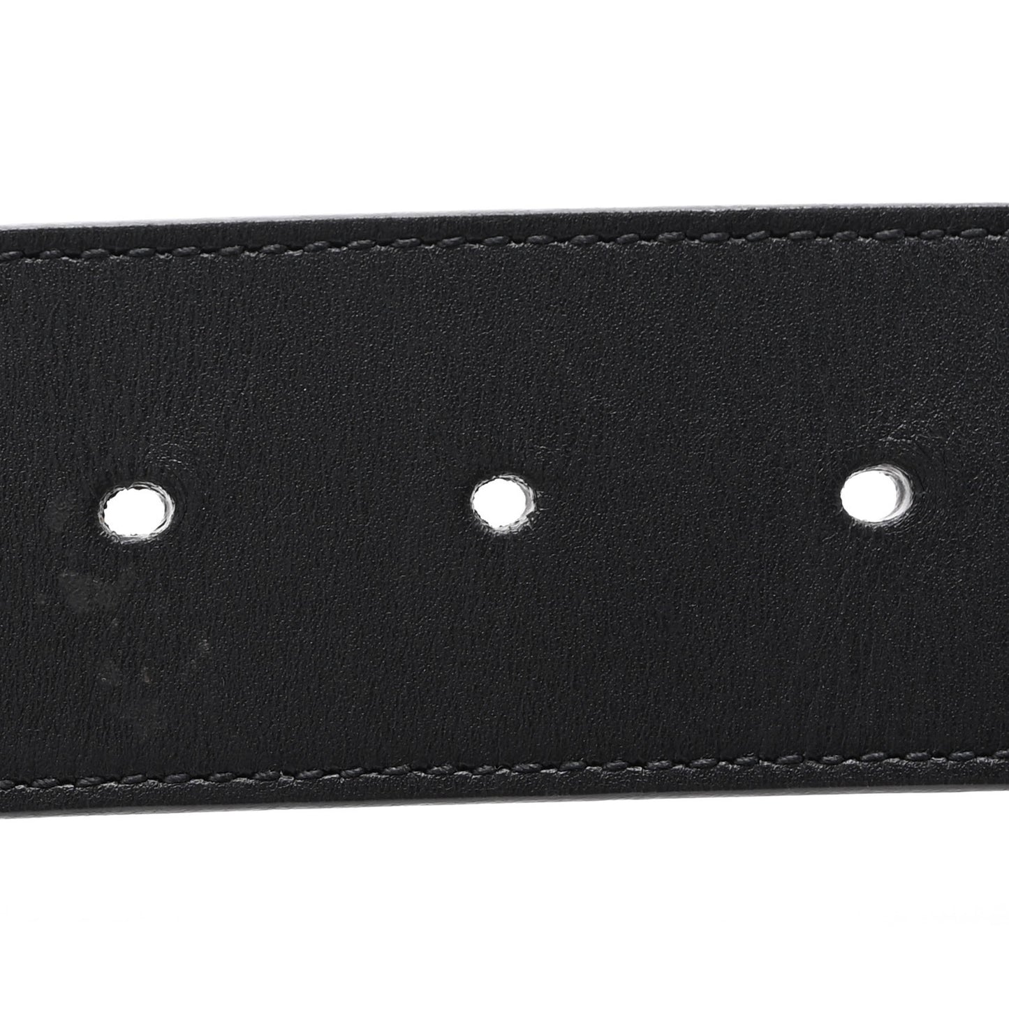 Moon Calfskin Pearl Double G 40mm Belt 90 36 Black Cream