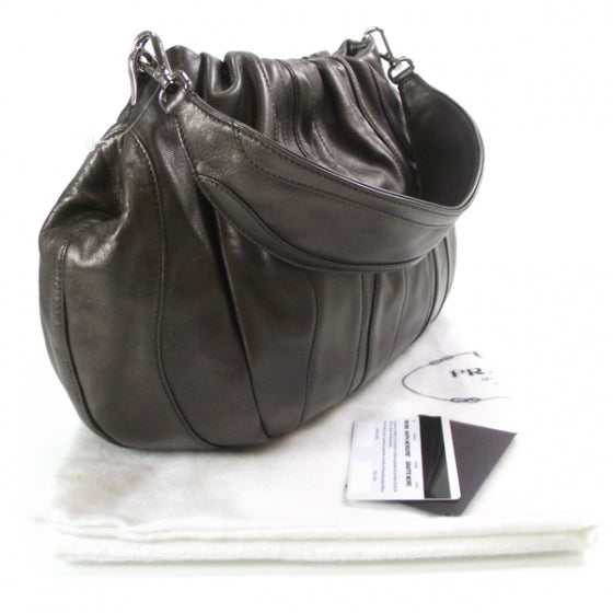 Prada Nappa Mordore Stripes Shoulder Bag Graphite 3 of 10
