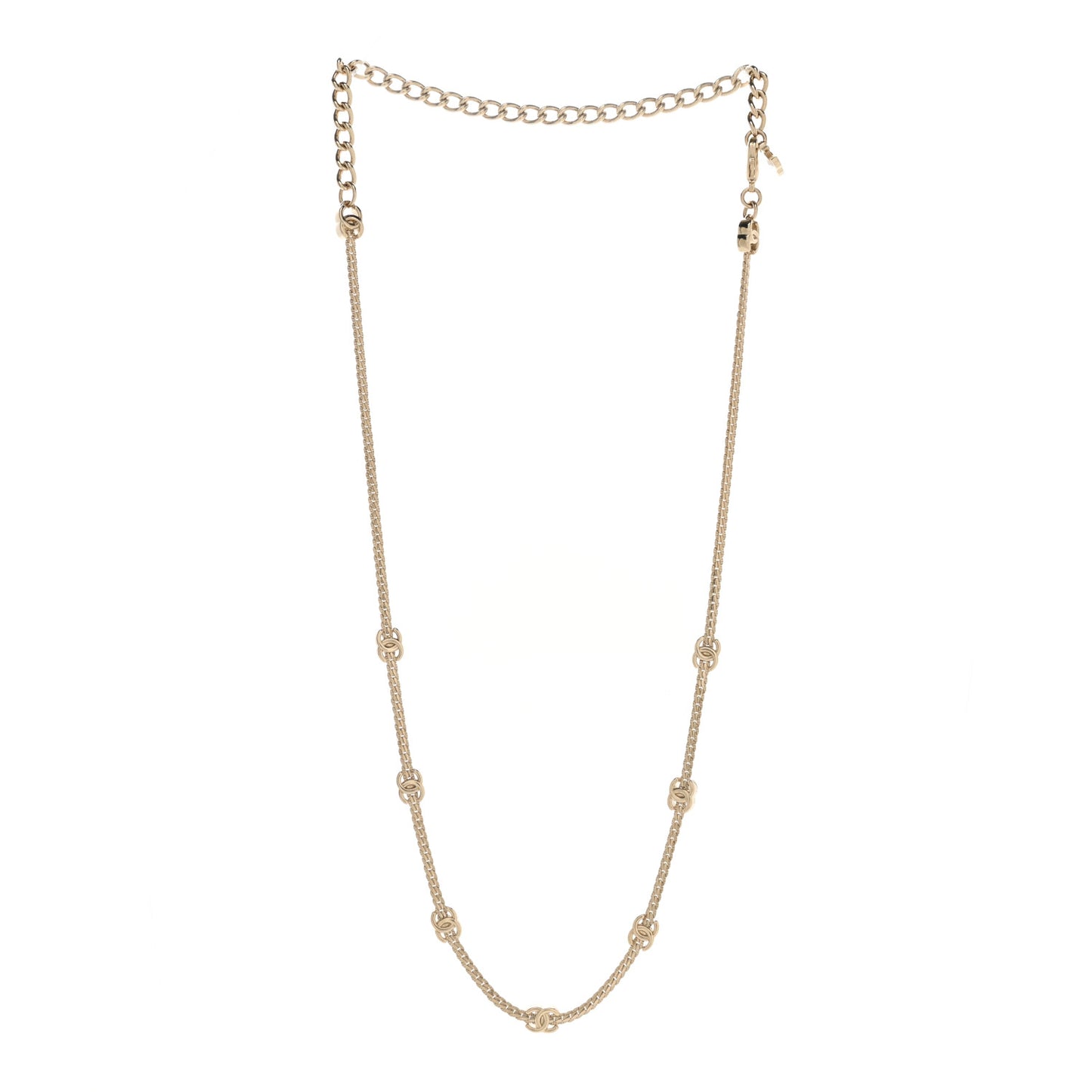 Metal CC Short Chain Necklace Gold
