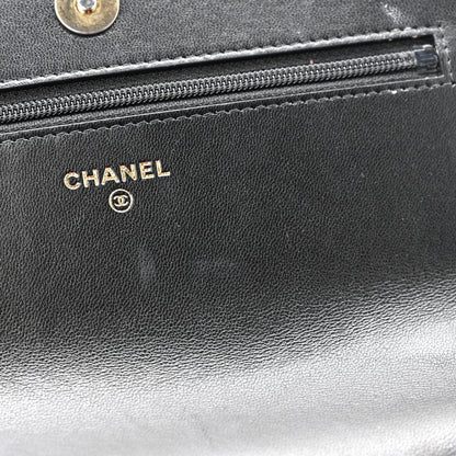 Chanel Lambskin Quilted Chanel 19 Wallet On Chain WOC Black 12 of 14