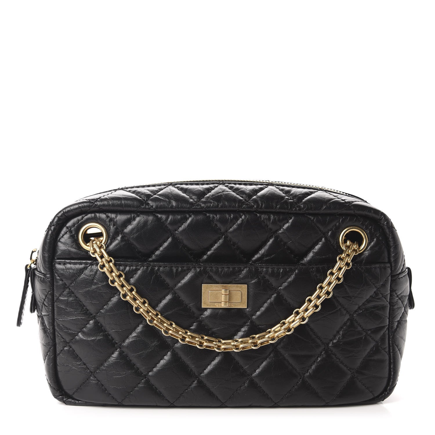 Chanel Aged Calfskin Quilted Medium Reissue Camera Case Black 1 of 10