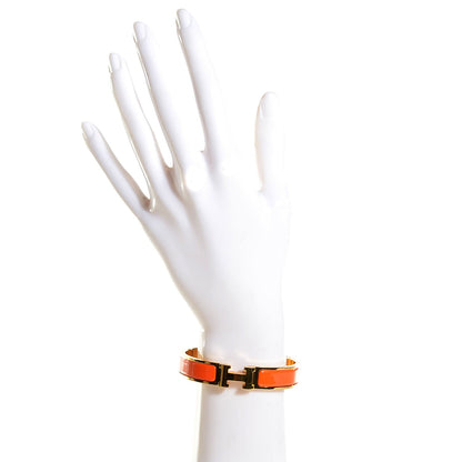 Hermes Enamel Narrow Clic Clac H Bracelet PM Orange 2 of 7