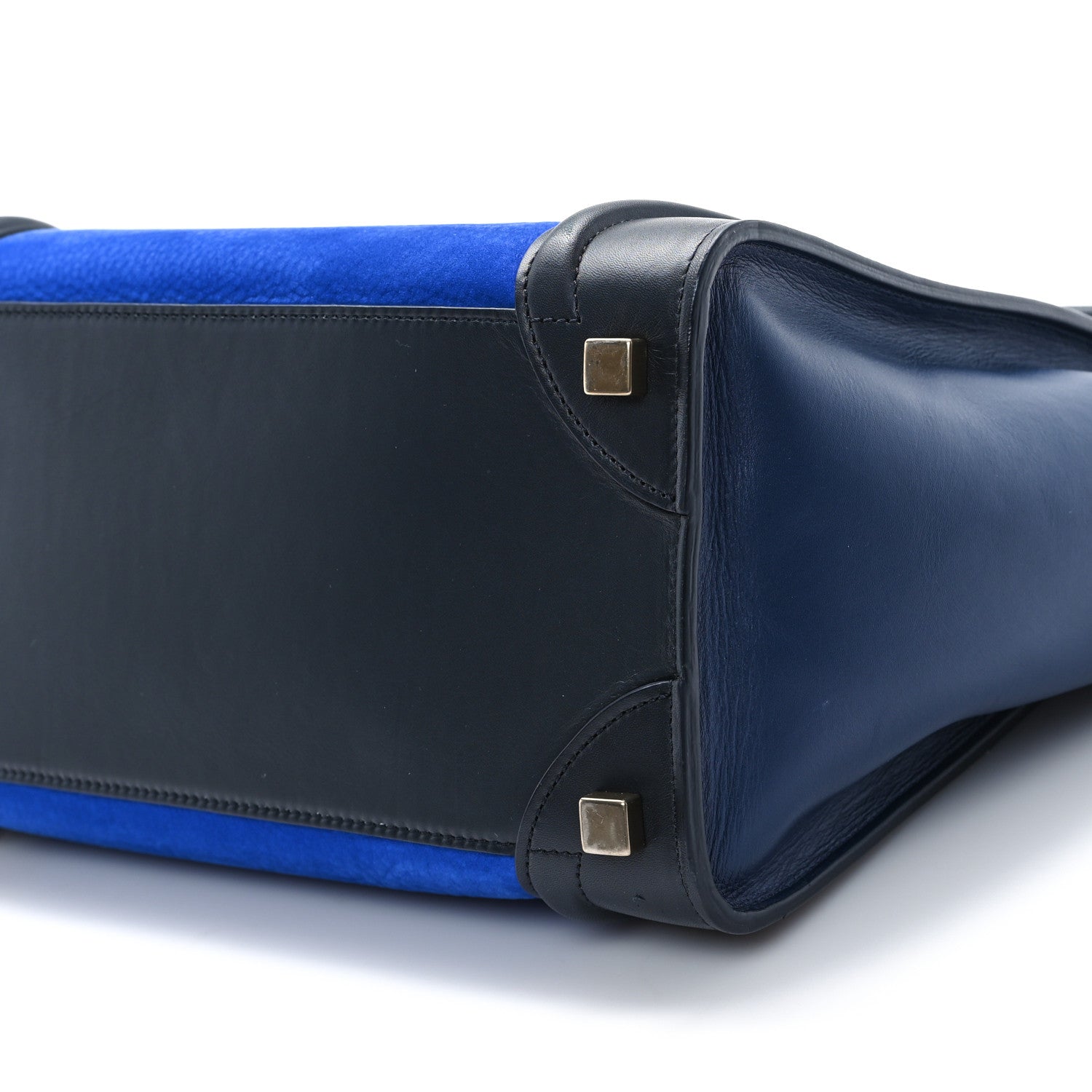 Celine Nubuck Smooth Calfskin Micro Tri-Color Luggage Bright Blue 9 of 11