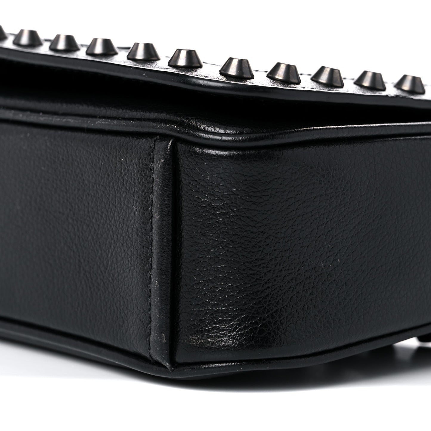 Glace Calfskin Studded Crossbody Black
