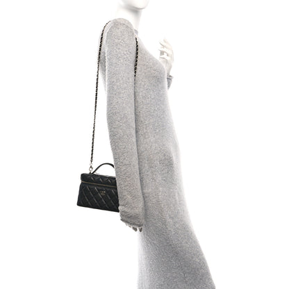 Chanel Caviar Quilted Top Handle Slim Vanity With Chain Black 3 of 19