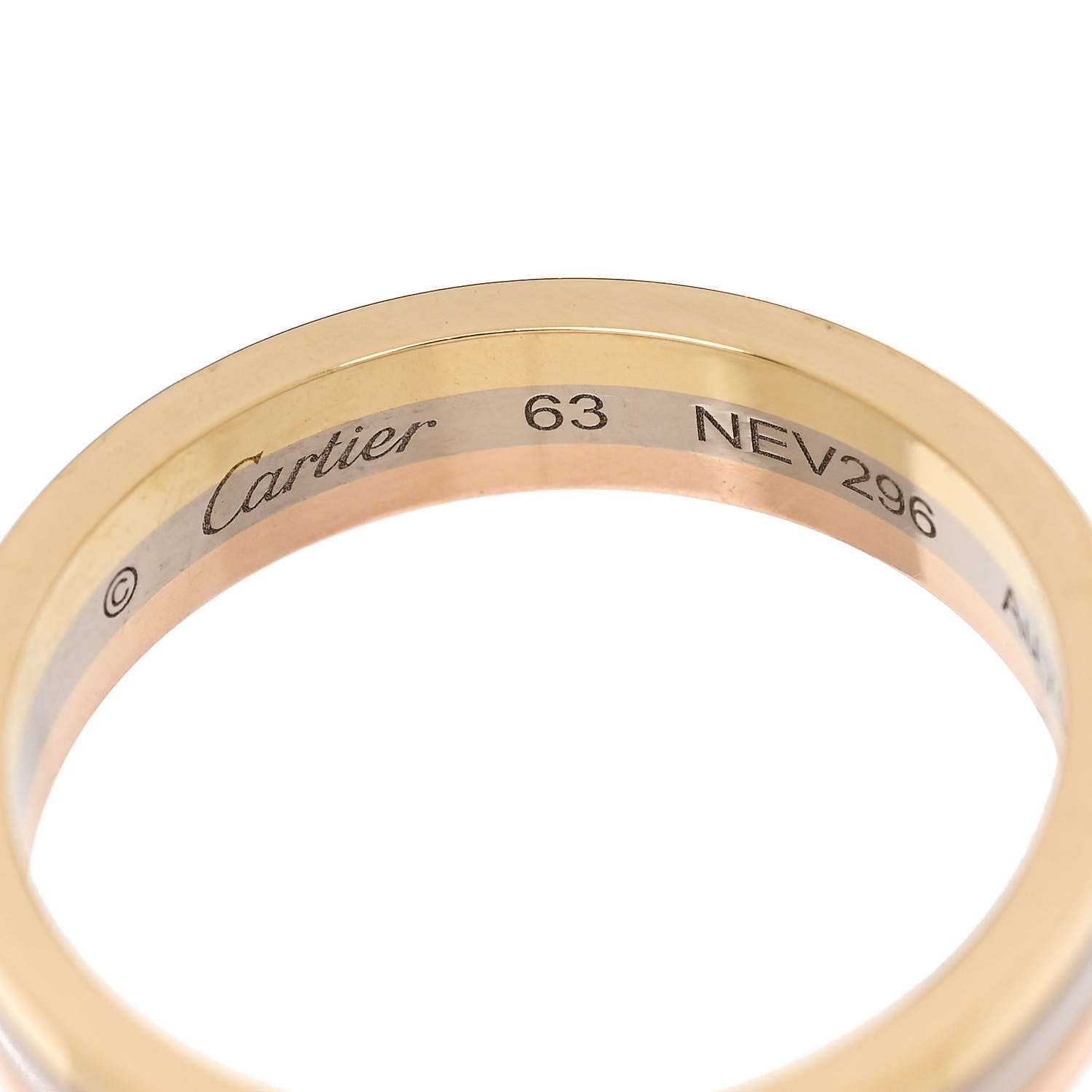 Cartier 18K Pink White Yellow Gold 4.8mm Vendome Louis Cartier Wedding Band Ring 63 10.5 4 of 5