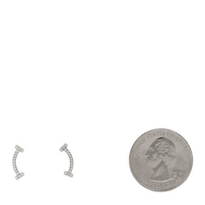 Tiffany 18K White Gold Diamond T Smile Earrings 2 of 4