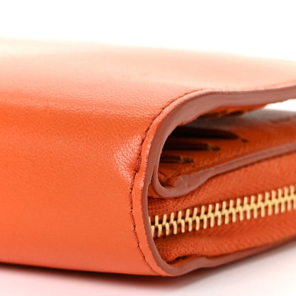 Celine Calfskin Compact Zipped Multifunction Wallet Orange 8 of 9