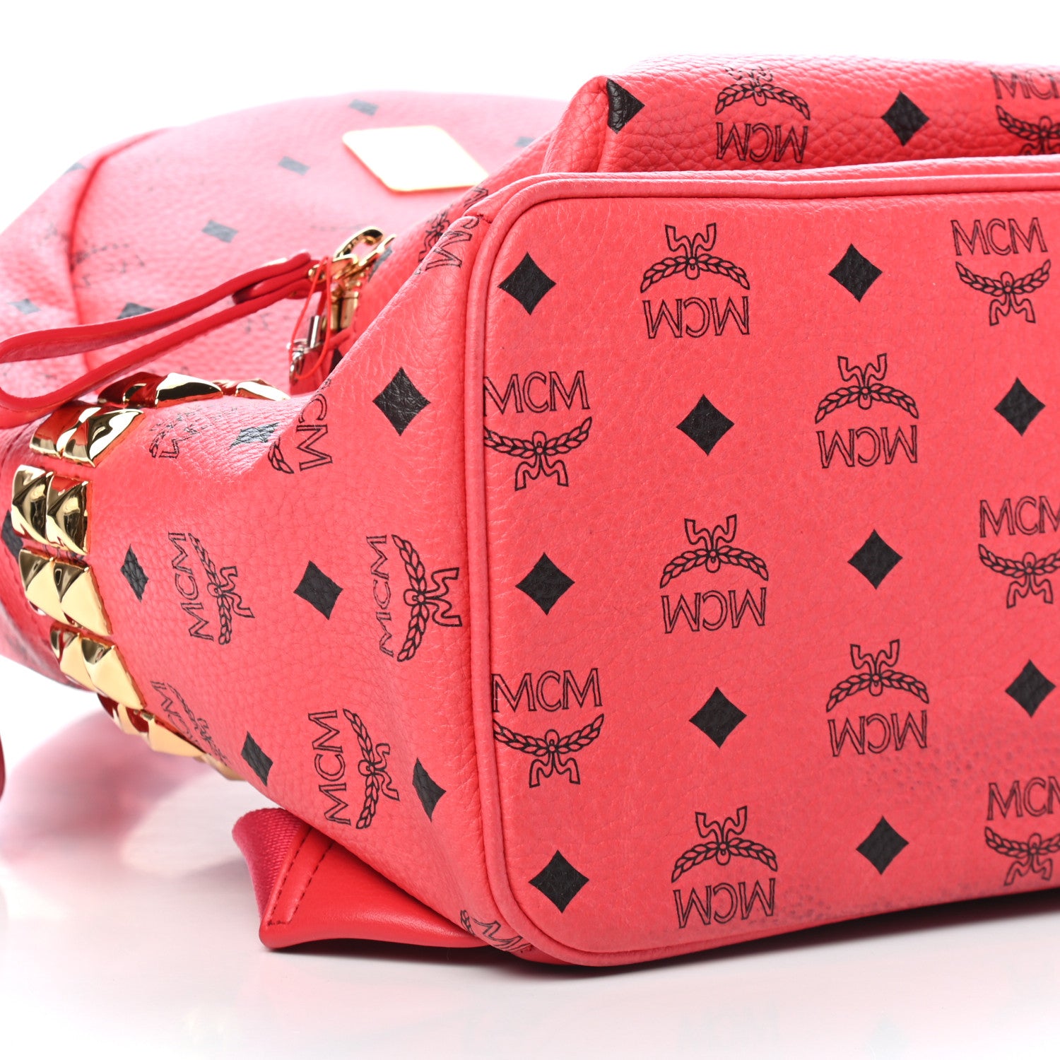 MCM Visetos Medium Side Studs Stark Backpack Corail 8 of 9