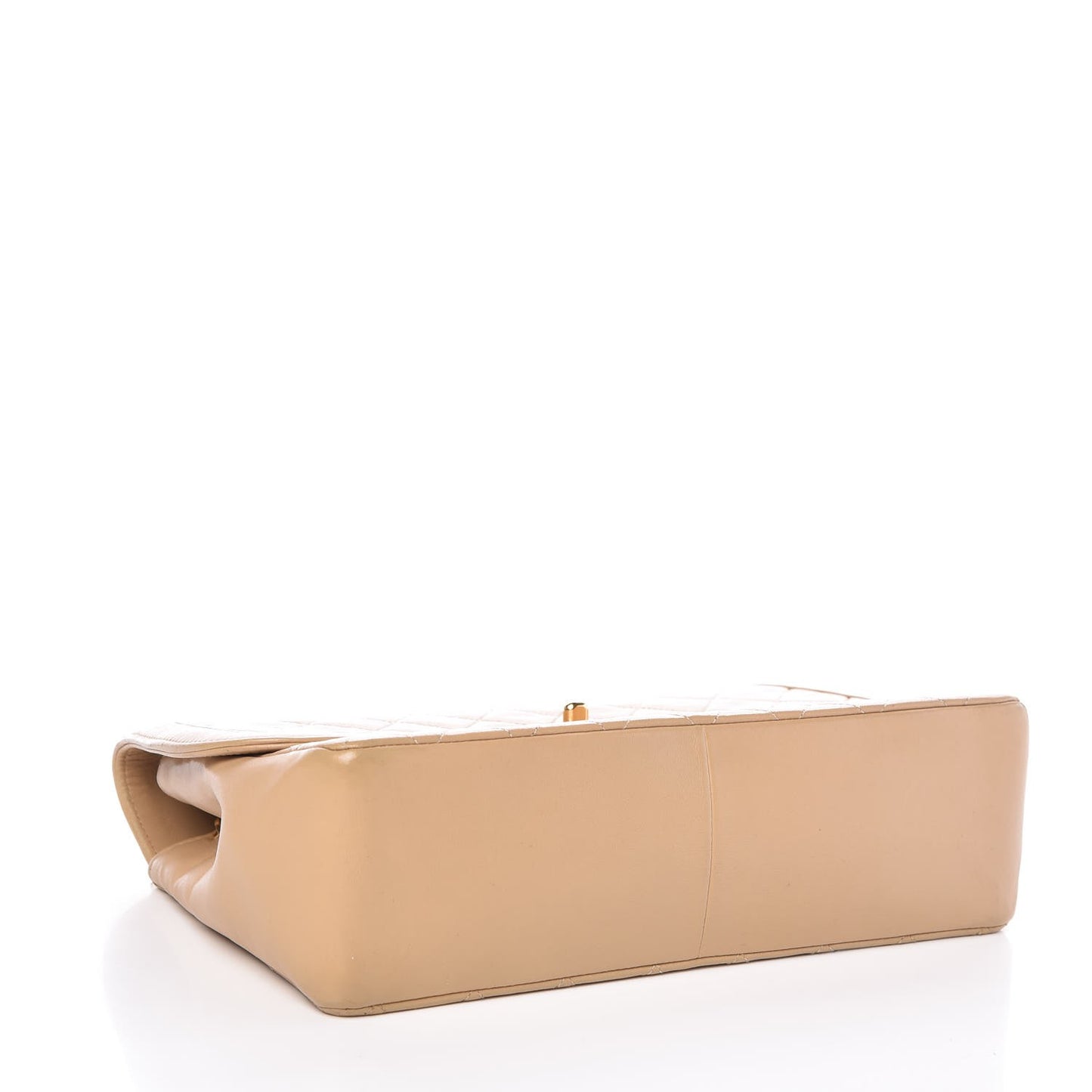 Lambskin Quilted Medium Single Flap Beige