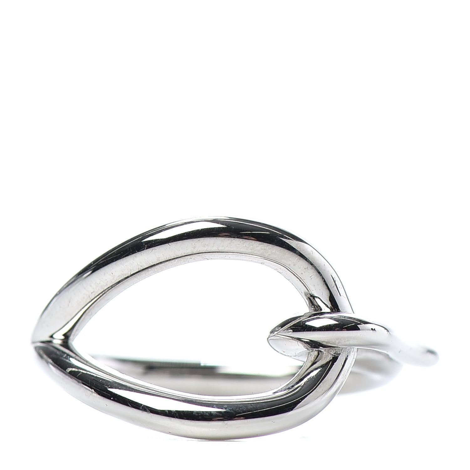 Hermes Palladium Knot Scarf Ring Silver 1 of 4