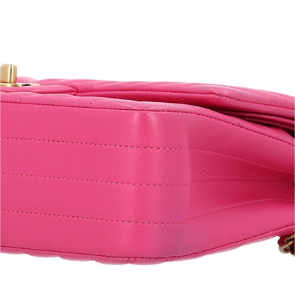 Chanel Lambskin Chevron Quilted Medium Double Flap Dark Pink 10 of 10