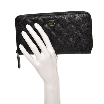 Chanel Caviar Quilted Large Gusset Zip Around Wallet Black 2 of 8