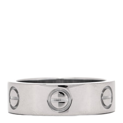 Cartier 18K White Gold 5.5mm LOVE Ring 50 5.25 1 of 5