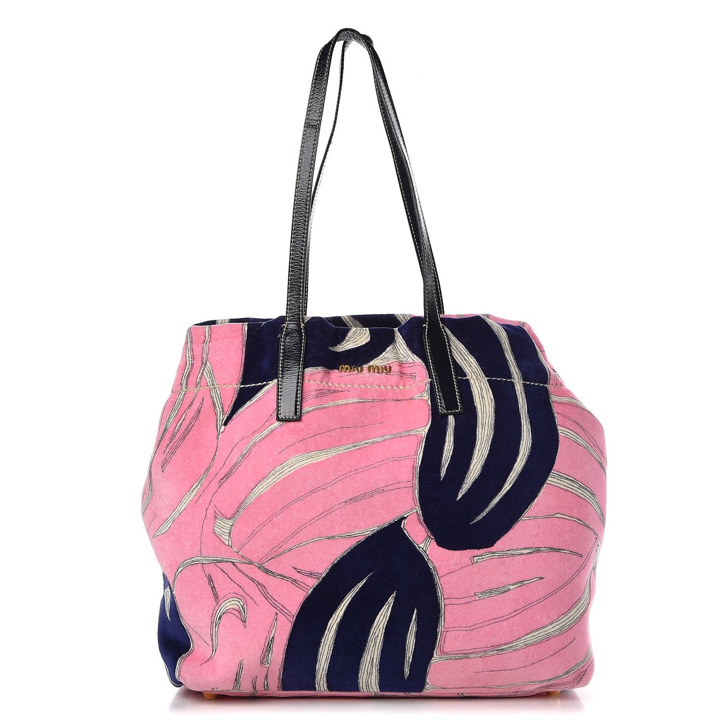 Velour Floral Tote Pink