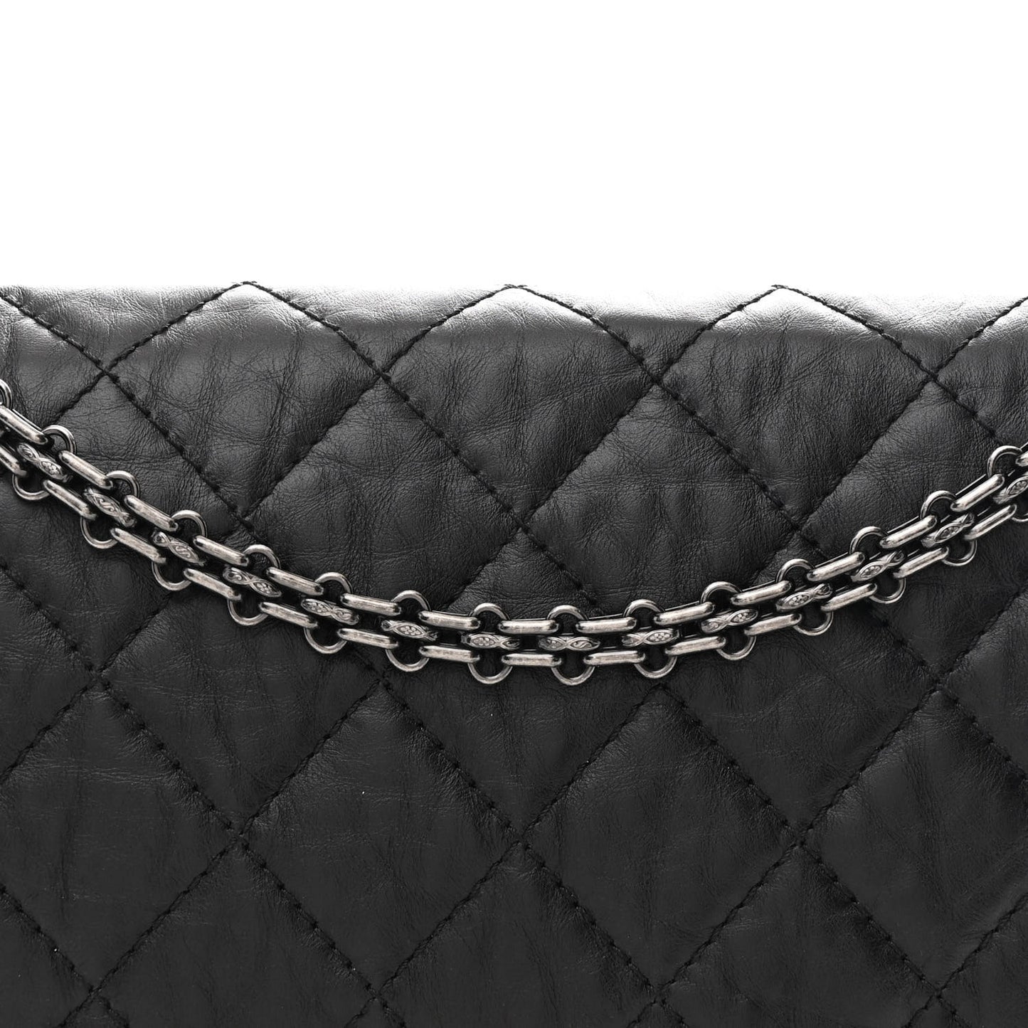 Aged Calfskin Quilted 2.55 Reissue 227 Flap Black