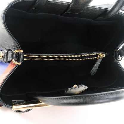 Fendi Vitello Elite Geometric Logo Petite 2Jours Tote Multicolor 4 of 7