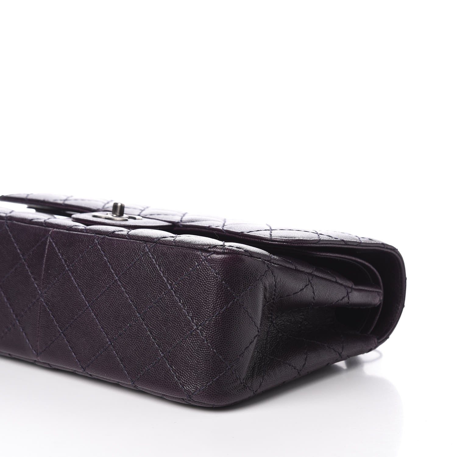 Chanel Caviar Quilted Jumbo Double Flap Dark Purple 6 of 10