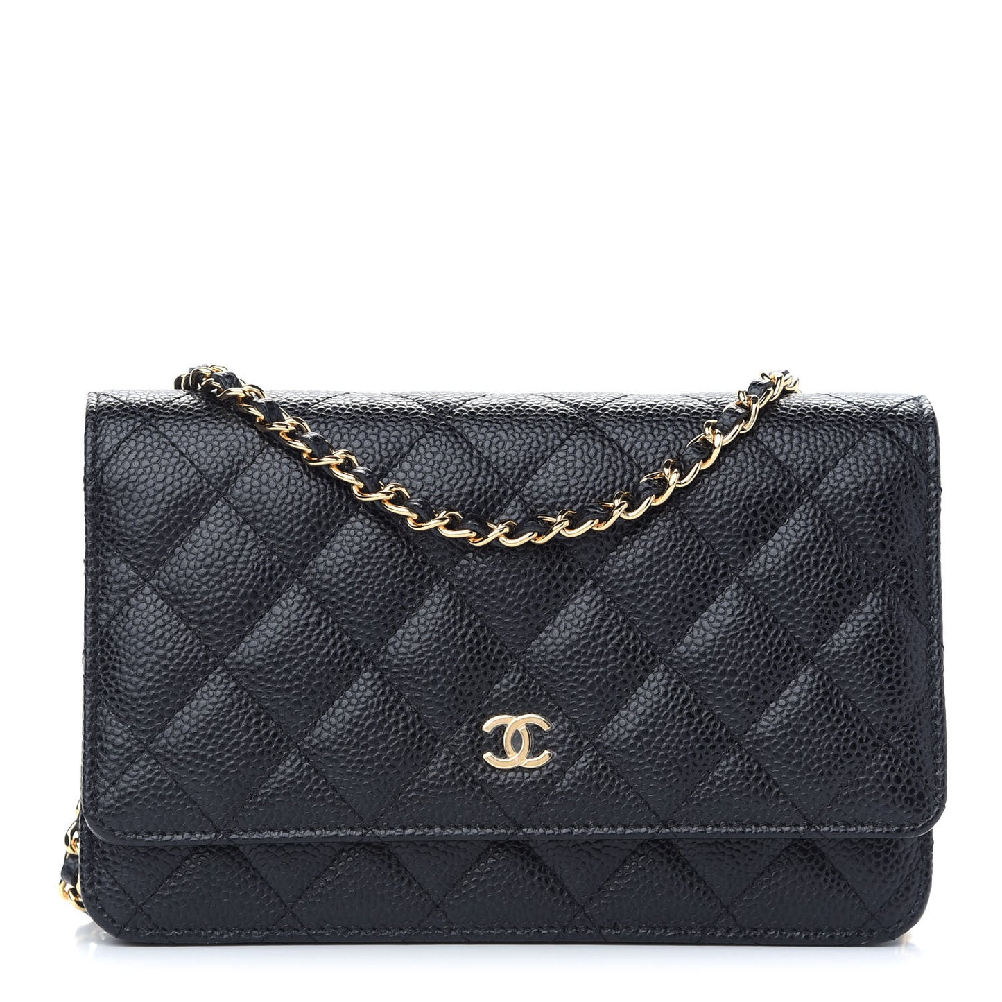 Caviar Quilted Wallet On Chain WOC Black