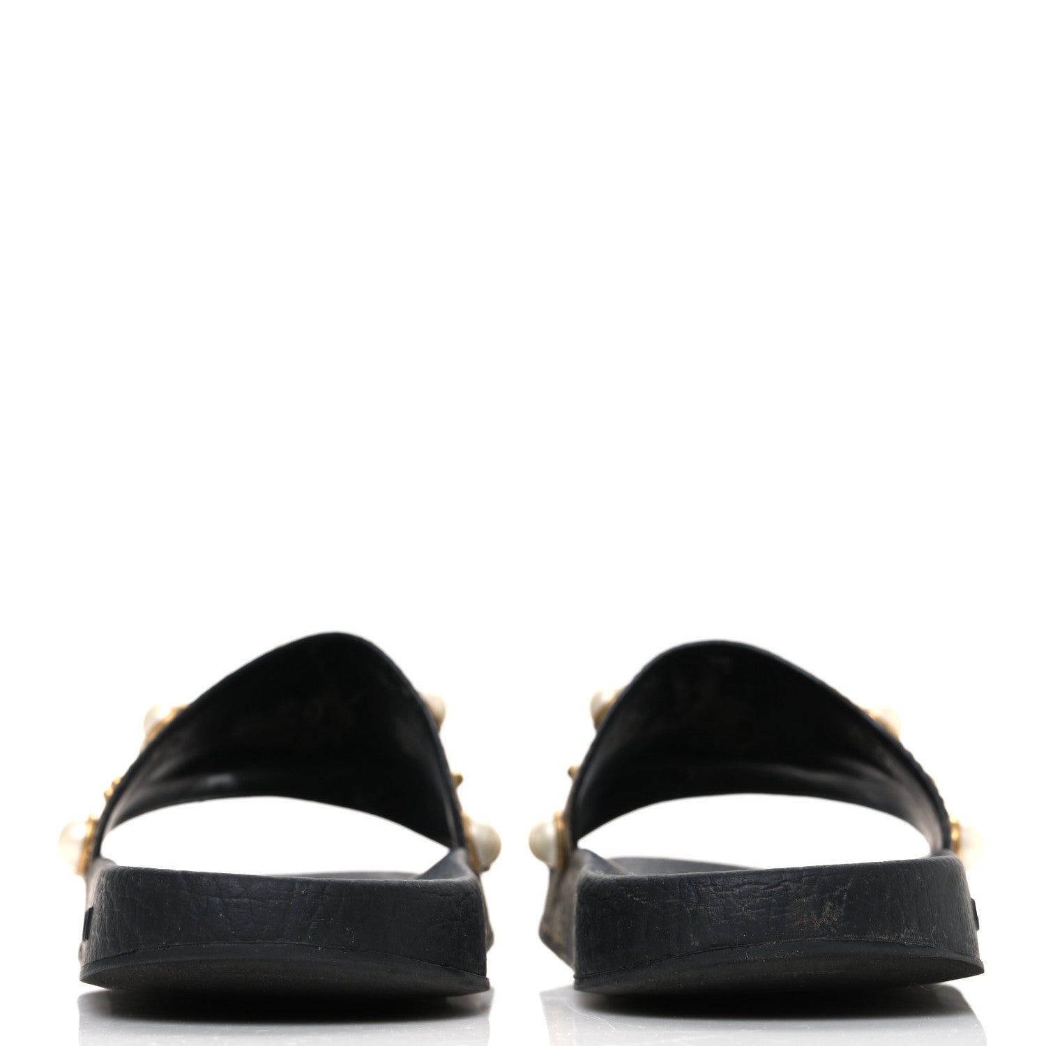 Gucci GG Supreme Monogram Pearls Slide Sandals 38 Beige 6 of 11