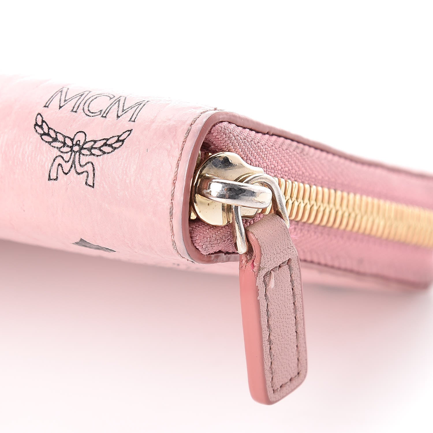 MCM Visetos Large Zip Around Wallet Pink 10 of 15