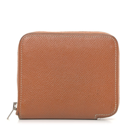 Hermes Epsom Silk'in Compact Wallet Gold 1 of 9
