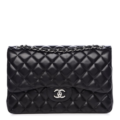 Chanel Lambskin Quilted Jumbo Double Flap Black 1 of 10