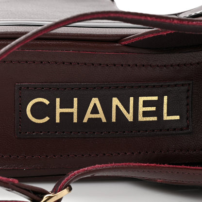 Chanel Lambskin Patent Calfskin Quilted CC Platform Slingback Sandals 36 Burgundy Black 7 of 9
