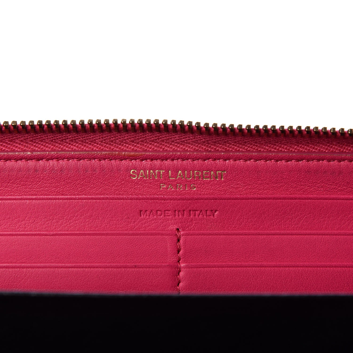 Saint Laurent Calfskin Classic Y Ligne Zip Around Wallet Fuchsia 7 of 8