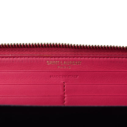 Saint Laurent Calfskin Classic Y Ligne Zip Around Wallet Fuchsia 7 of 8