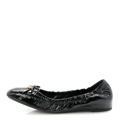 Valentino Garavani Naplack Nappa Vlogo Bow Mary Jane Ballerina Flats 37 Black 1 of 10