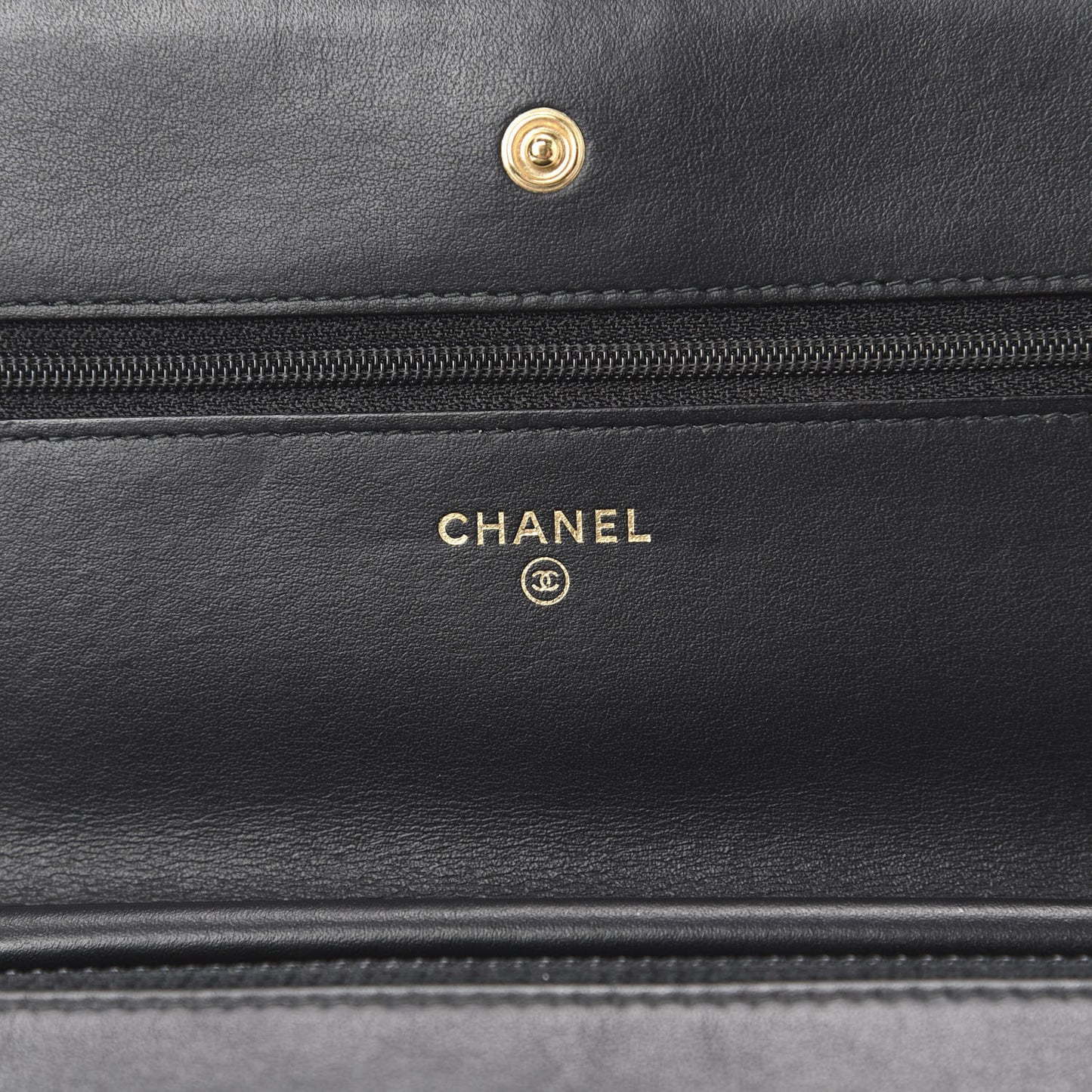 Aged Calfskin Quilted Lucky Charms 2.55 Reissue Wallet On Chain WOC Black