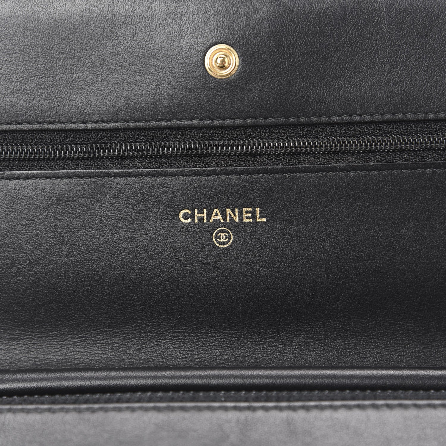 Chanel Aged Calfskin Quilted Lucky Charms 2.55 Reissue Wallet On Chain WOC Black 6 of 12