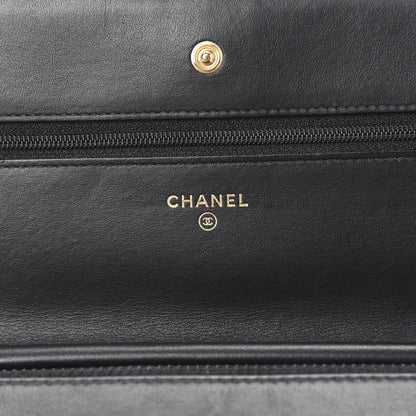 Chanel Aged Calfskin Quilted Lucky Charms 2.55 Reissue Wallet On Chain WOC Black 6 of 12