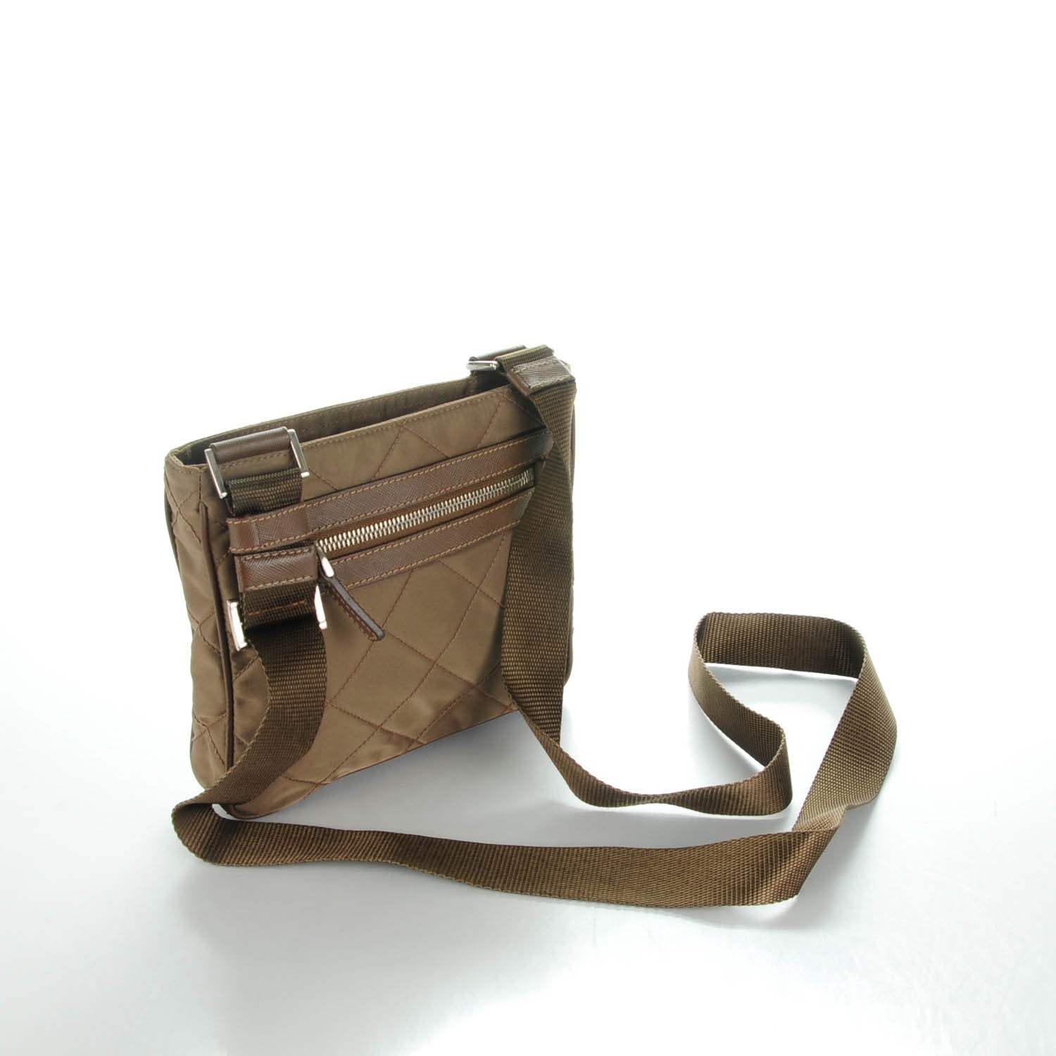 Prada Tessuto Nylon Saffiano Quilted Crossbody Bag Corinto 3 of 8
