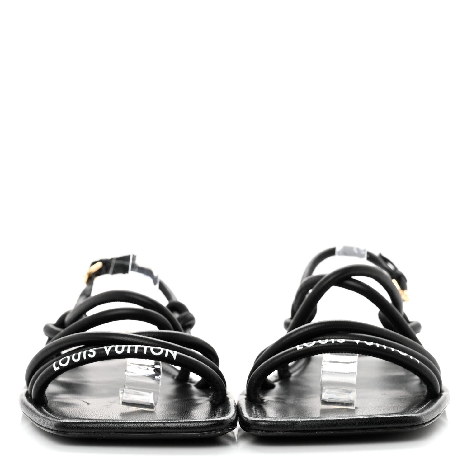 Louis Vuitton Lambskin Nova Flat Sandals 38 Black 2 of 9
