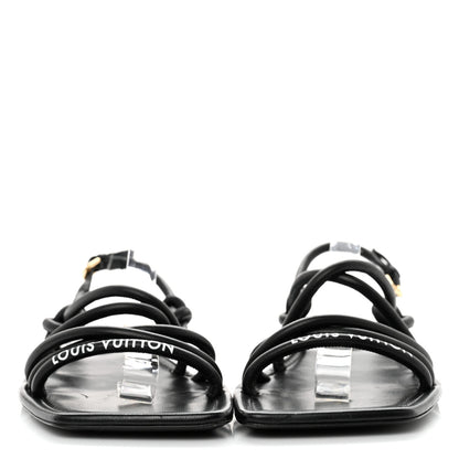 Louis Vuitton Lambskin Nova Flat Sandals 38 Black 2 of 9