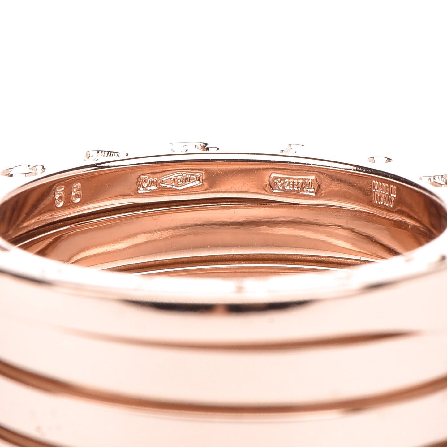 18K Rose Gold B.Zero1 Four-Band Ring 58 8.25