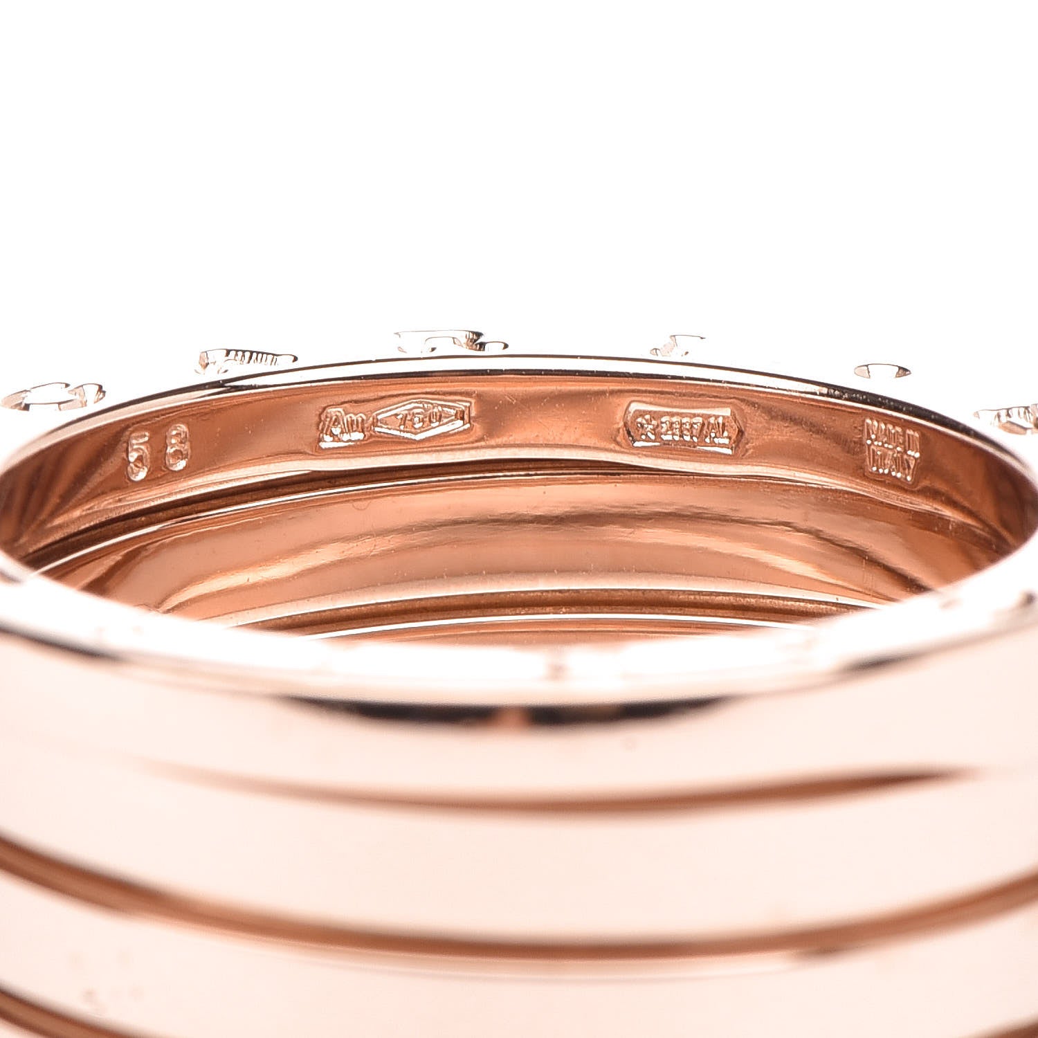Bulgari 18K Rose Gold B.Zero1 Four-Band Ring 58 8.25 6 of 6