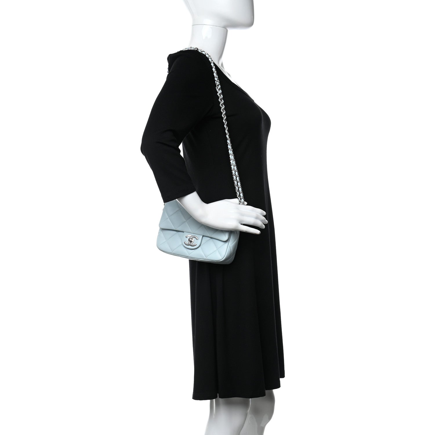 Chanel Lambskin Quilted Mini My Perfect Flap Light Blue 2 of 10