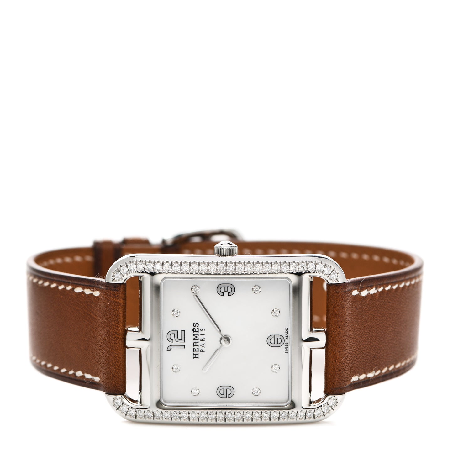 Stainless Steel Barenia Diamond Bezel Mother of Pearl 29mm Cape Cod Quartz Watch Fauve